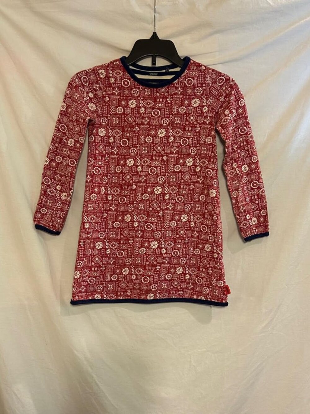 Oilily Girls 4 Turbo Red Ice Jersey Print Long Sleeve Dress 50 years Classic